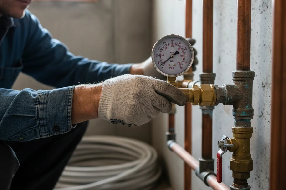Pressure testing a repaired line during Water Line Repair in Union